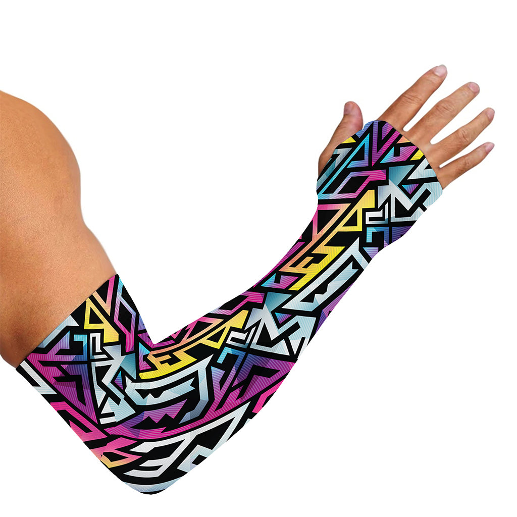 Colorful Geometric Tribal Pattern Print Sun Protection Arm Sleeves