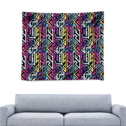 Colorful Geometric Tribal Pattern Print Tapestry