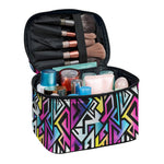 Colorful Geometric Tribal Pattern Print Travel Makeup Bag