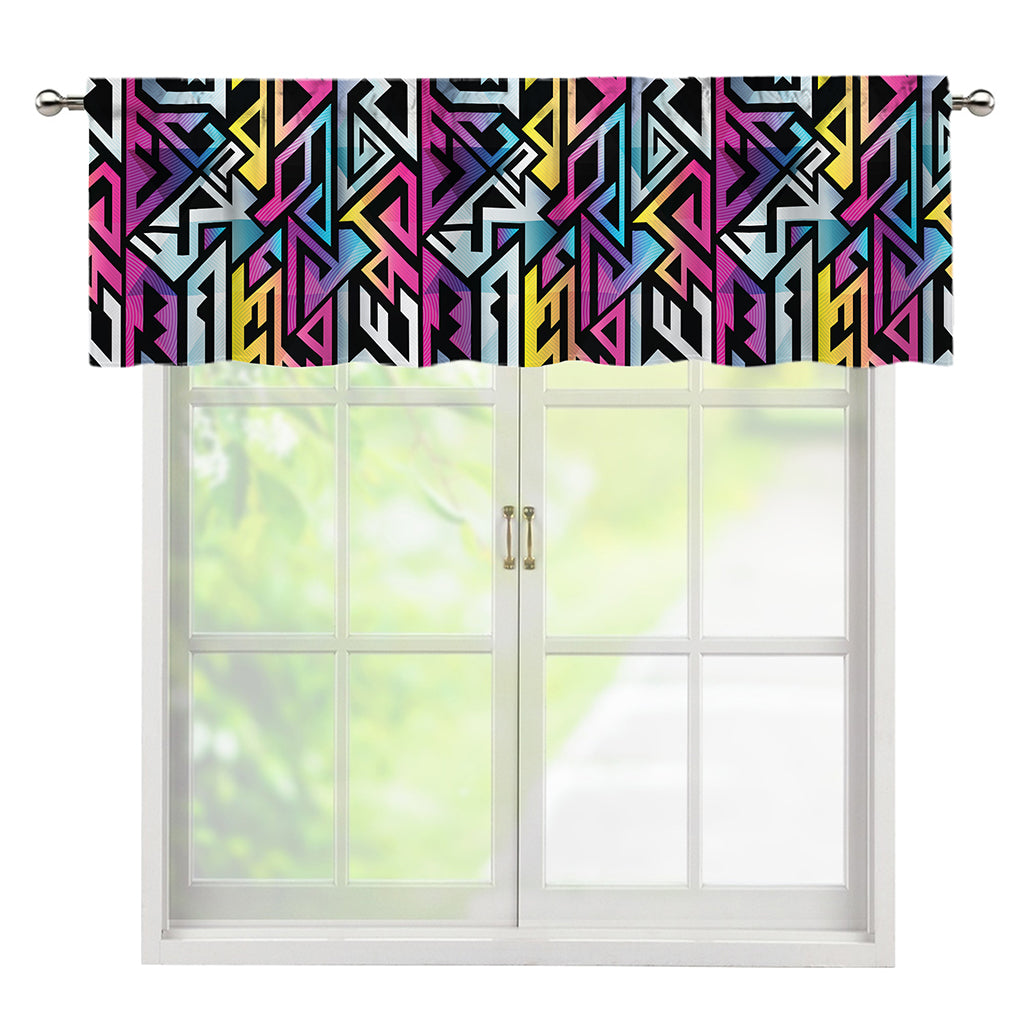Colorful Geometric Tribal Pattern Print Window Valance