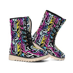 Colorful Geometric Tribal Pattern Print Winter Boots