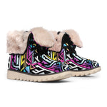 Colorful Geometric Tribal Pattern Print Winter Boots