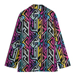 Colorful Geometric Tribal Pattern Print Women's Blazer