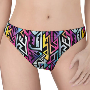 Colorful Geometric Tribal Pattern Print Women's Thong