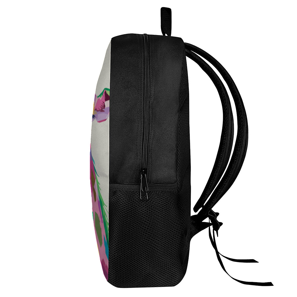Colorful Giraffe Portrait Print 17 Inch Backpack