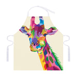 Colorful Giraffe Portrait Print Adjustable Apron