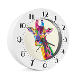 Colorful Giraffe Portrait Print Alarm Clock