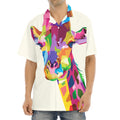 Colorful Giraffe Portrait Print Aloha Shirt