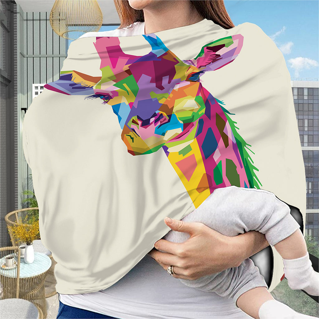 Colorful Giraffe Portrait Print Baby Seat Cover