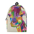 Colorful Giraffe Portrait Print School Backpack