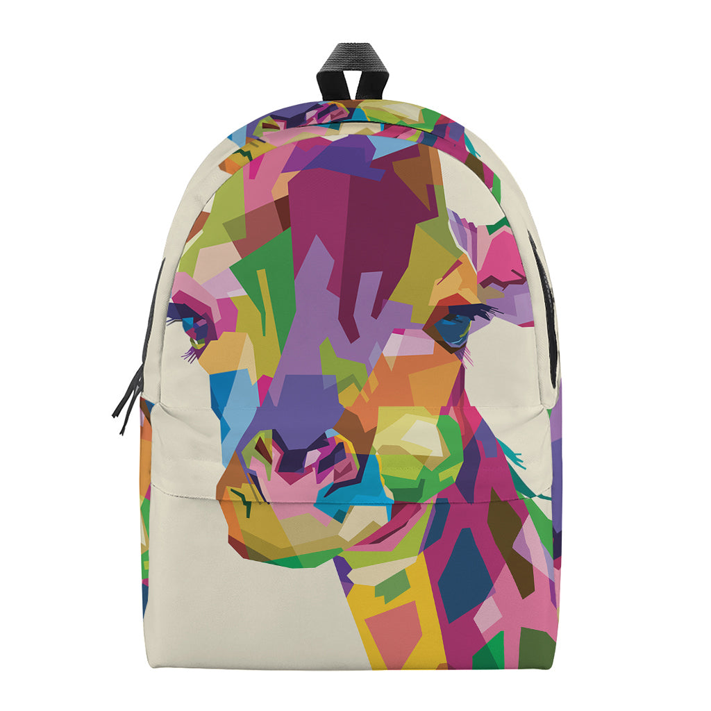 Colorful Giraffe Portrait Print Backpack