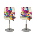 Colorful Giraffe Portrait Print Bar Stool Covers