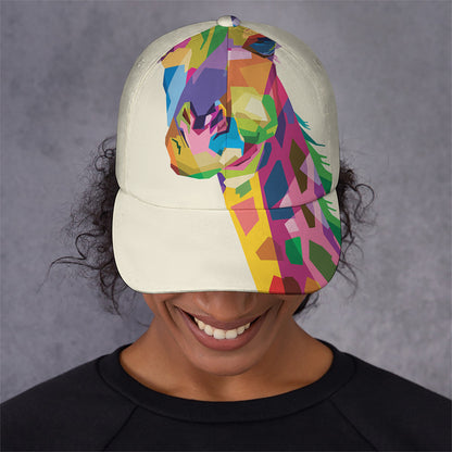Colorful Giraffe Portrait Print Baseball Cap