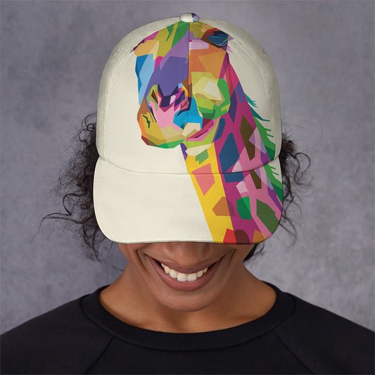 Colorful Giraffe Portrait Print Baseball Cap