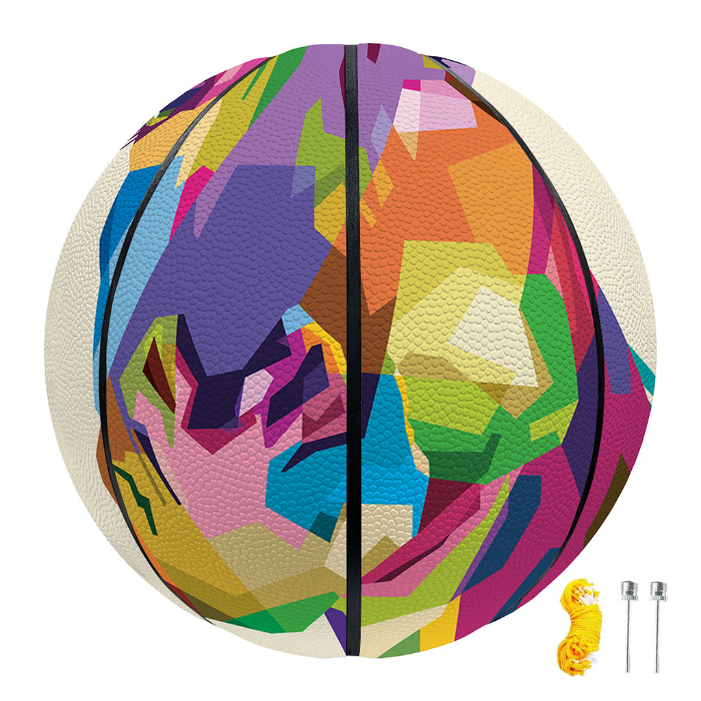Colorful Giraffe Portrait Print Basketball