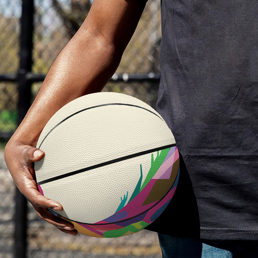 Colorful Giraffe Portrait Print Basketball