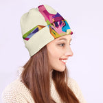 Colorful Giraffe Portrait Print Beanie