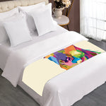 Colorful Giraffe Portrait Print Bed Runner
