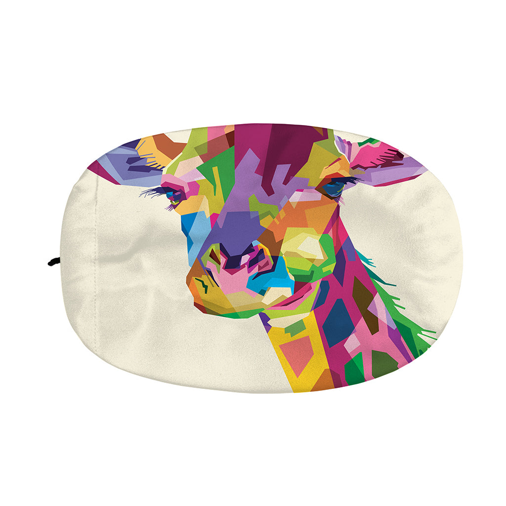 Colorful Giraffe Portrait Print Car Side Mirror Covers