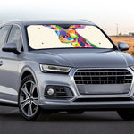 Colorful Giraffe Portrait Print Car Windshield Sun Shade