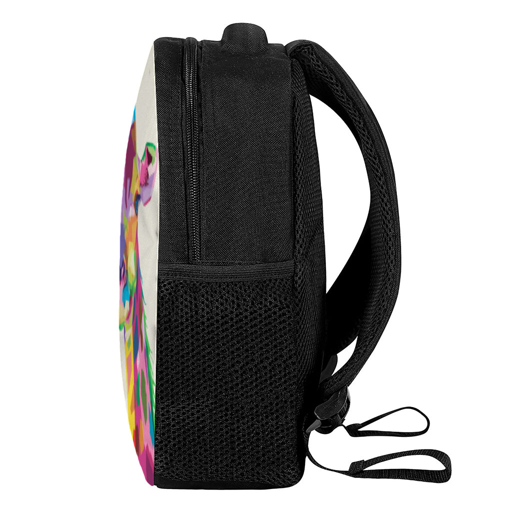 Colorful Giraffe Portrait Print Casual Backpack