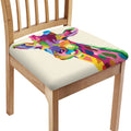 Colorful Giraffe Portrait Print Chair Cushion Cover