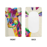 Colorful Giraffe Portrait Print Changing Pad Cover