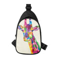 Colorful Giraffe Portrait Print Sling Bag