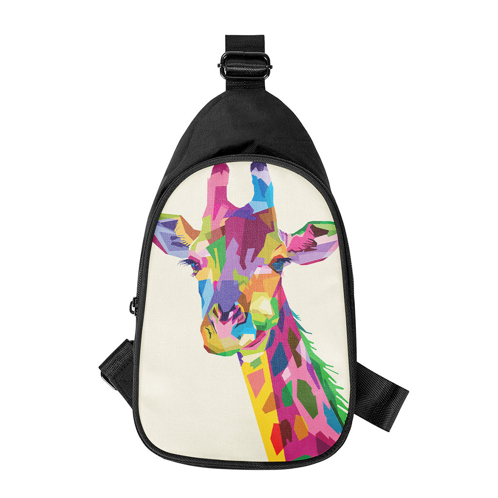 Colorful Giraffe Portrait Print Chest Bag