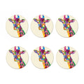 Colorful Giraffe Portrait Print Coaster Set