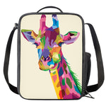 Colorful Giraffe Portrait Print Crossbody Lunch Bag