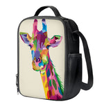 Colorful Giraffe Portrait Print Crossbody Lunch Bag