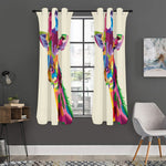 Colorful Giraffe Portrait Print Curtain
