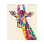 Colorful Giraffe Portrait Print Curtain