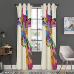 Colorful Giraffe Portrait Print Curtain