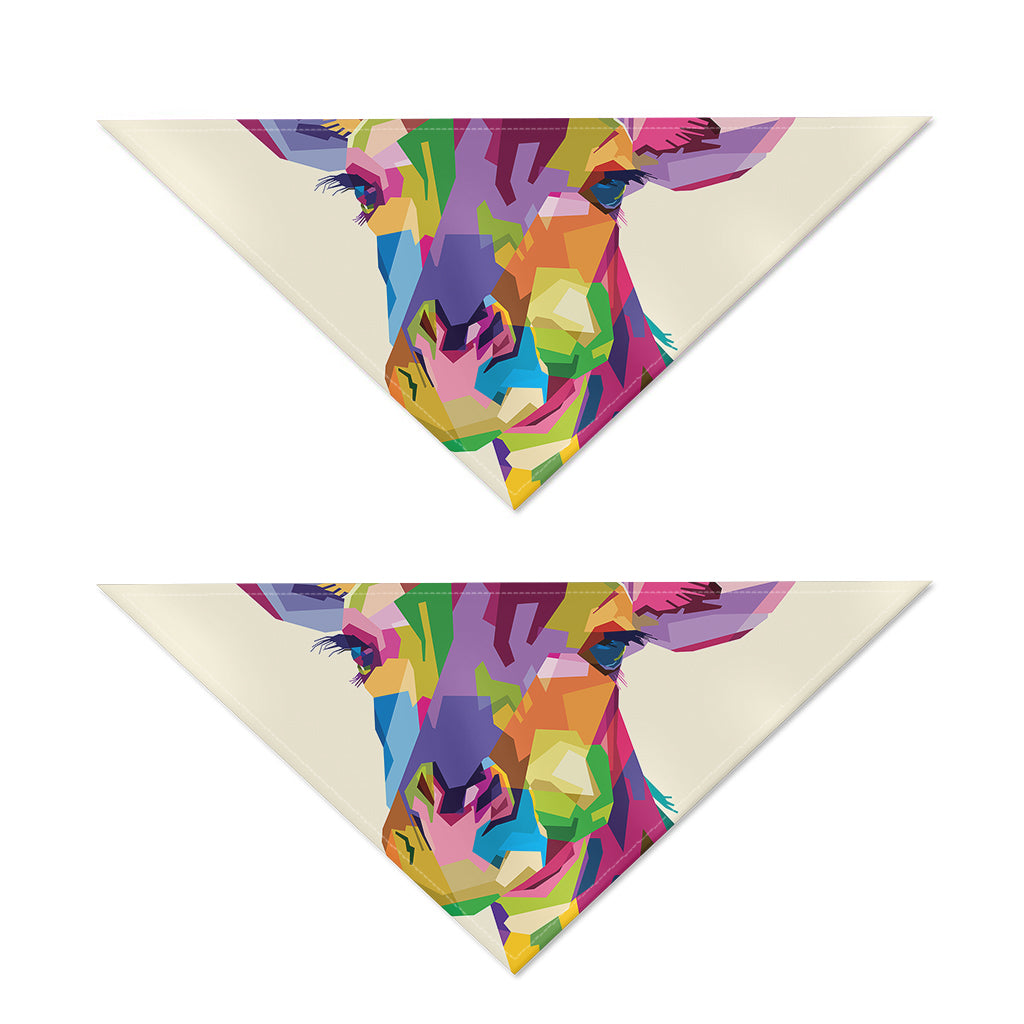 Colorful Giraffe Portrait Print Dog Bandana