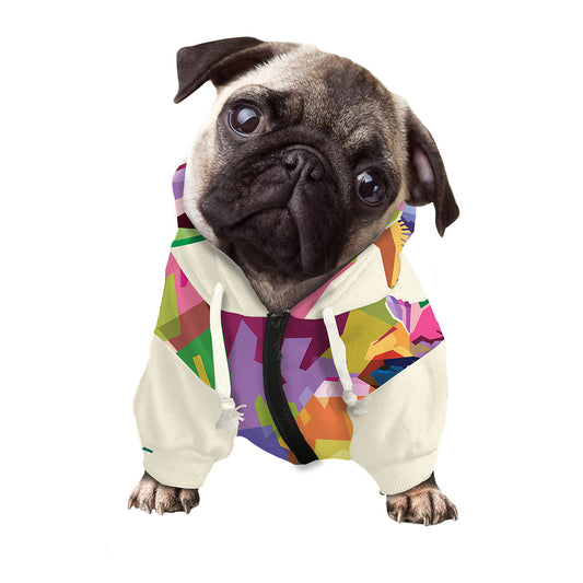 Colorful Giraffe Portrait Print Dog Zip Up Hoodie