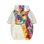 Colorful Giraffe Portrait Print Dog Zip Up Hoodie