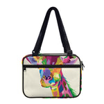 Colorful Giraffe Portrait Print Double Strap Bible Bag