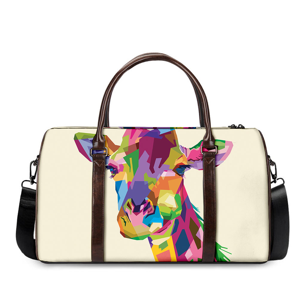 Colorful Giraffe Portrait Print Duffle Bag
