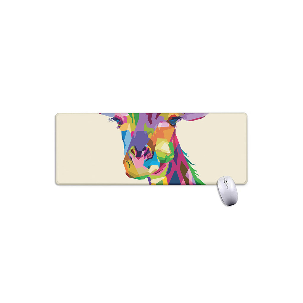 Colorful Giraffe Portrait Print Extended Mouse Pad