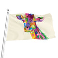 Colorful Giraffe Portrait Print Flag