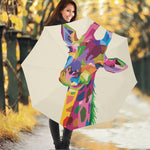 Colorful Giraffe Portrait Print Foldable Umbrella