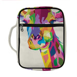 Colorful Giraffe Portrait Print Front Pocket Bible Bag