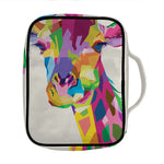 Colorful Giraffe Portrait Print Front Pocket Bible Bag
