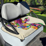 Colorful Giraffe Portrait Print Golf Cart Seat Cover