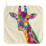 Colorful Giraffe Portrait Print Hand Towel