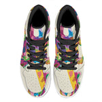 Colorful Giraffe Portrait Print High Top Leather Sneakers