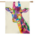 Colorful Giraffe Portrait Print House Flag