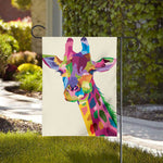Colorful Giraffe Portrait Print House Flag